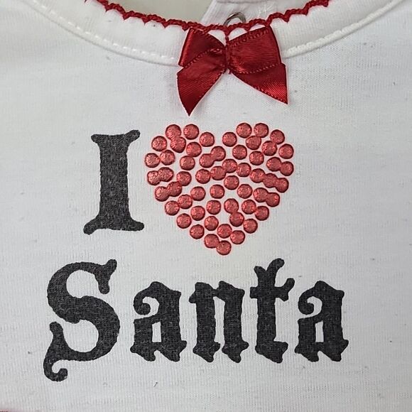 I love Santa Baby Girl 6-9M Red Tulle Onesie Dress 1pc Christmas Holiday Outfit - Picture 2 of 9